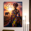 Quadro Decorativo Mulher - Bela Africana ao Entardecer