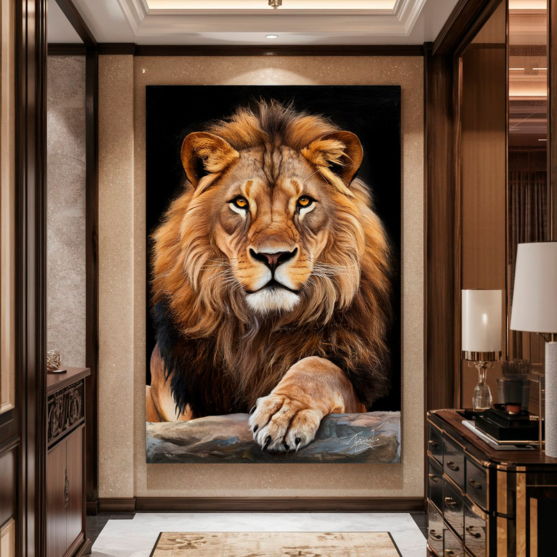 Quadro Decorativo de Leão - O Rei Imponente