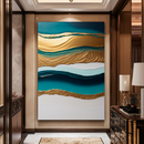 Quadro Decorativo Abstrato Marés Douradas