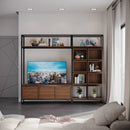 Estante Home para TV Moderna Estilo Industrial Melodic 260x40x220 Cor mdf Castanho Castanho