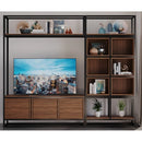 Estante Home para TV Moderna Estilo Industrial Melodic 260x40x220 Cor mdf Castanho Castanho