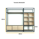 Estante Home para TV Moderna Estilo Industrial Melodic 260x40x220 Cor mdf Castanho Castanho