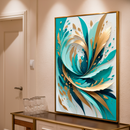 Quadro Decorativo Abstrato Plumas Oceânicas