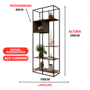 Estante Moderna Estilo Industrial Space