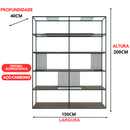Estante Moderna Estilo Industrial Magnific