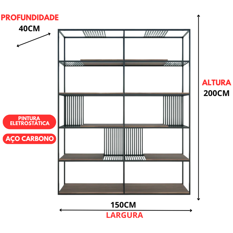 Estante Moderna Estilo Industrial Magnific