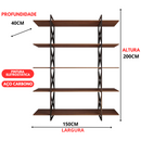 Estante Moderna Estilo Industrial Expanse
