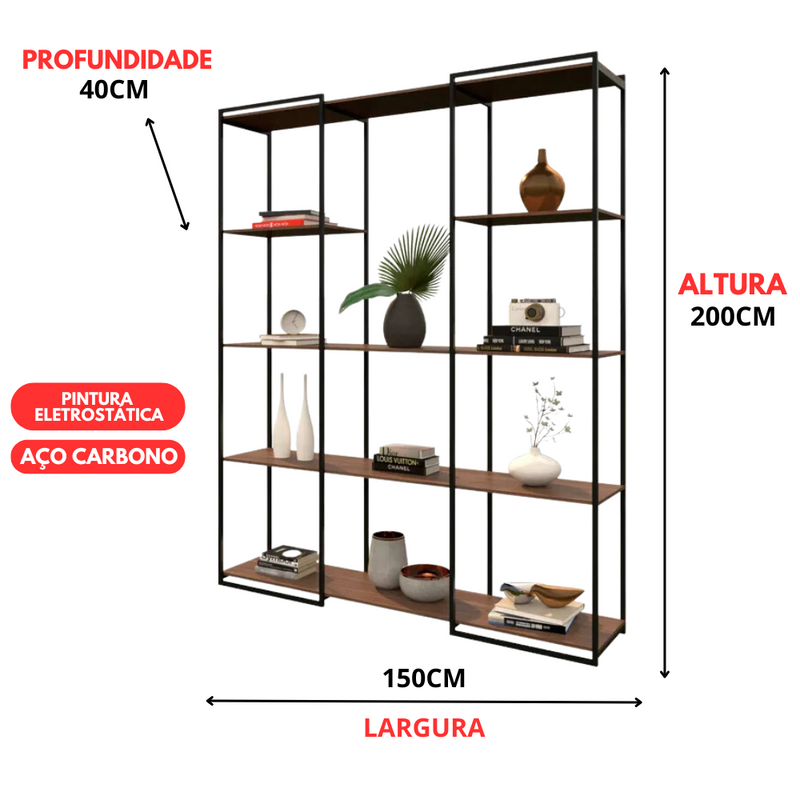 Estante Moderna Estilo Industrial Platinum