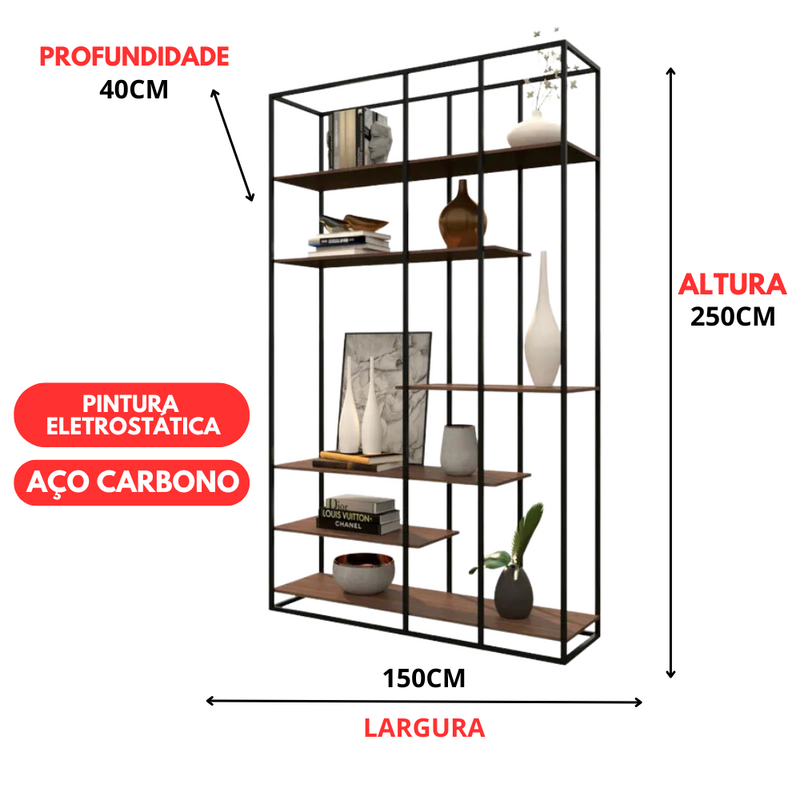 Estante Moderna Estilo Industrial Oasis
