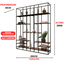 Estante Moderna Estilo Industrial Library