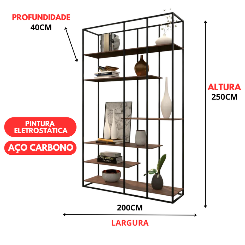 Estante Moderna Estilo Industrial Oasis