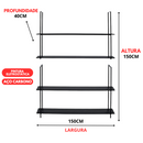 Estante Moderna Estilo Industrial Wooden