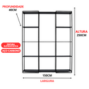 Estante Moderna Estilo Industrial Platinum