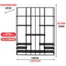Estante Moderna Estilo Industrial Library