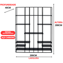 Estante Moderna Estilo Industrial Library