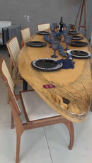 Mesa de Madeira Maciça Oval